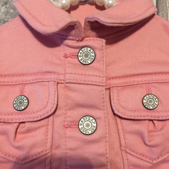 Gap Baby Girl's Pink Denim Jacket Size 0-6 Months - Picture 2 of 6